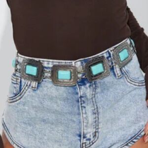 Silver and Blue Wasterm Chain Belt